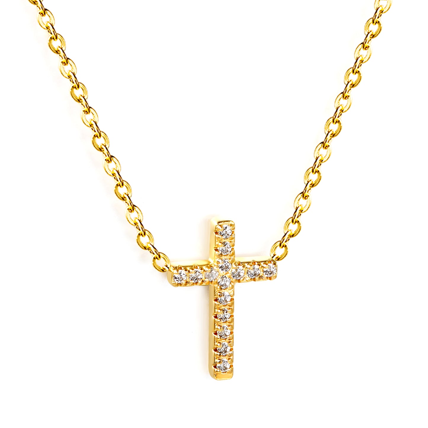 Collier croix avec Strass
