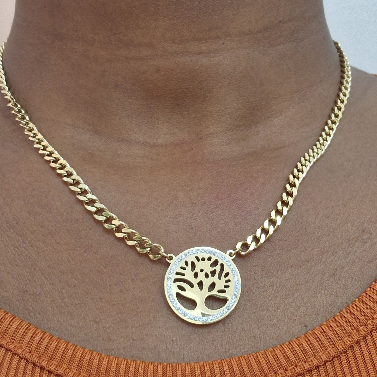 Collier arbre de vie acier inoxydable