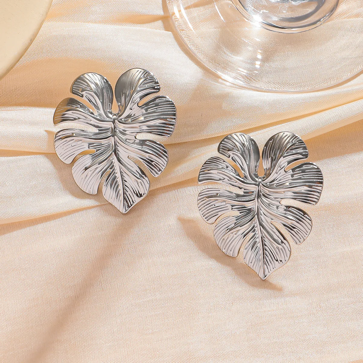 Boucles d'oreilles Monstera |acier inoxydable