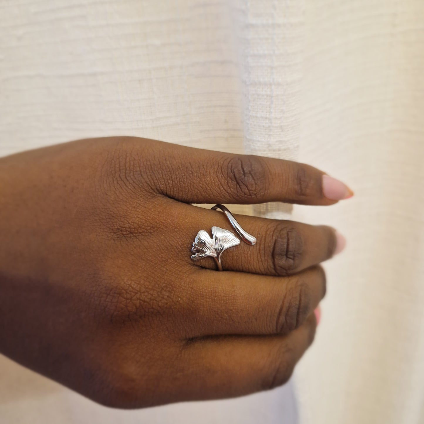 Bague acier argenté