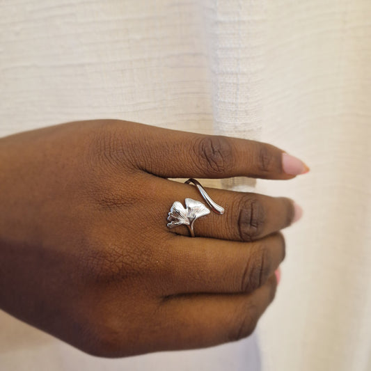 Bague acier argenté