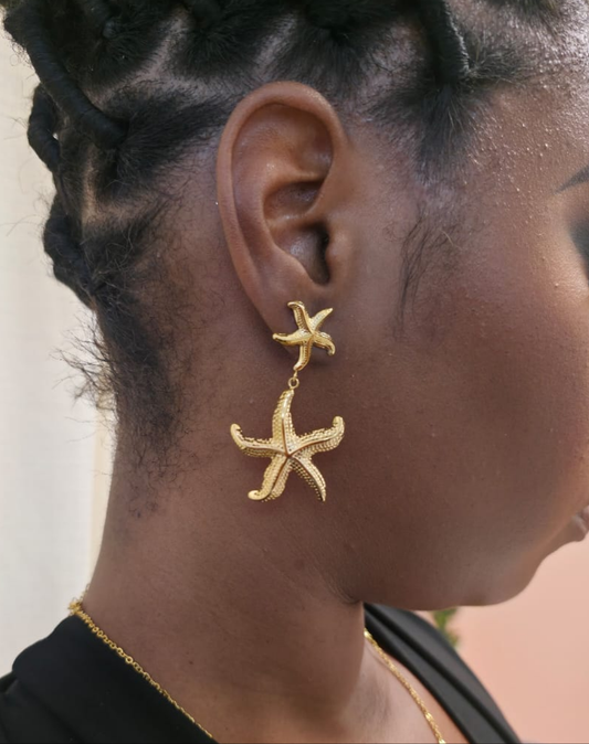 Boucles d'oreilles double étoile de mer