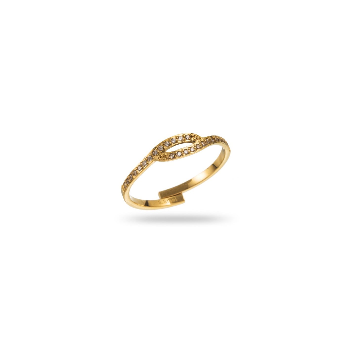 Bague anneau avec strass